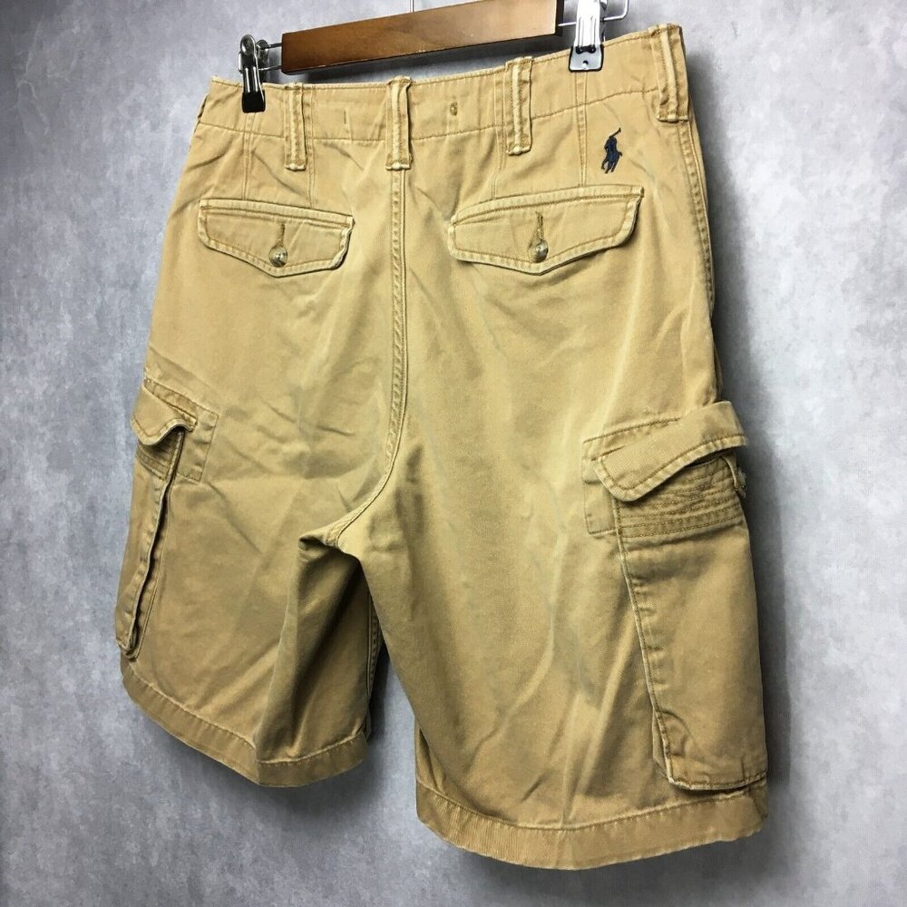 Polo Mens Cargo Shorts size 29 Brown Relaxed Fit 100% Cotton Casual Ralph Lauren